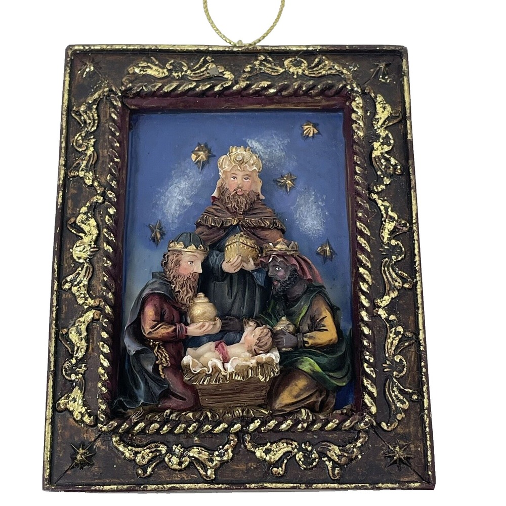 Nativity Scene Ornament Christmas Jesus Three Kings Religious‎ 3D 4 Inch